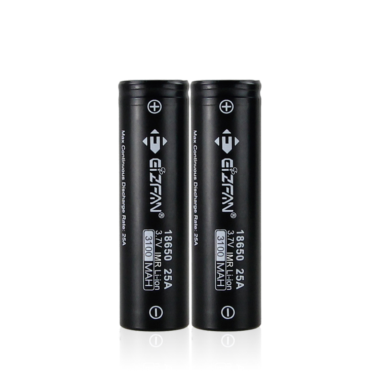 Wholesale Eizfan IMR18650 3100mAh 25A/40A cells Black 3.7V Lithium-ion Battery for vape cylindrical batteries