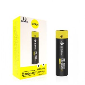Eizfan 18650 3200mAh 25A High Drain Battery for Flashlight Headlamp Hunting Light  Long Runtime Rechargeable Li-ion Cell