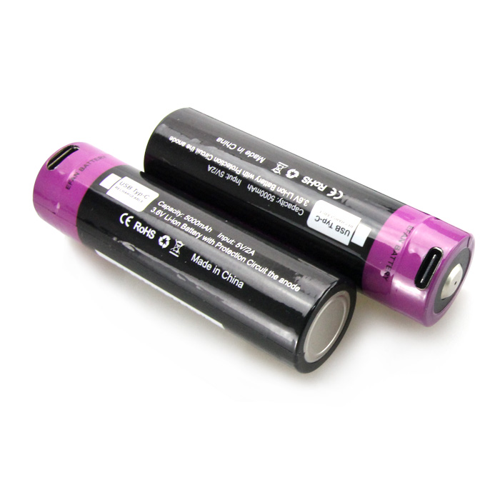 EFAN 3.6V 21700 5000mah Type C Lithium Ion Battery for Flashlight Underwater Light - Image 2