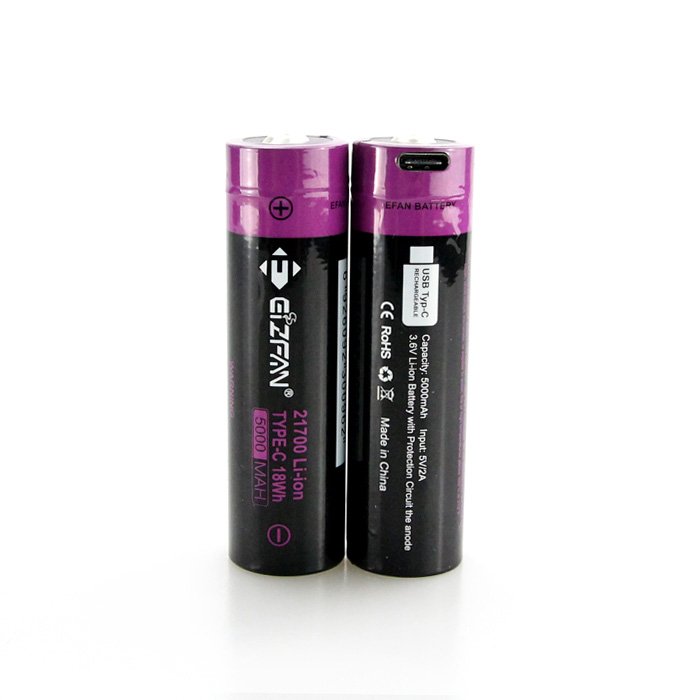 EFAN 3.6V 21700 5000mah Type C Lithium Ion Battery for Flashlight Underwater Light - Image 5