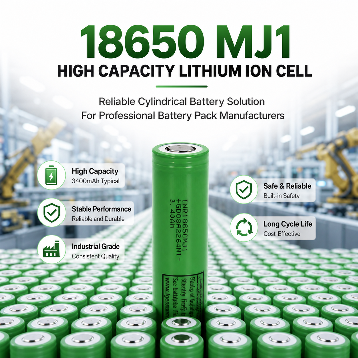 Eu Stock 18650 MJ1 3500mAh Lithium Ion Battery Cell for Portable Power Station Energy Storage Solution - Image 3