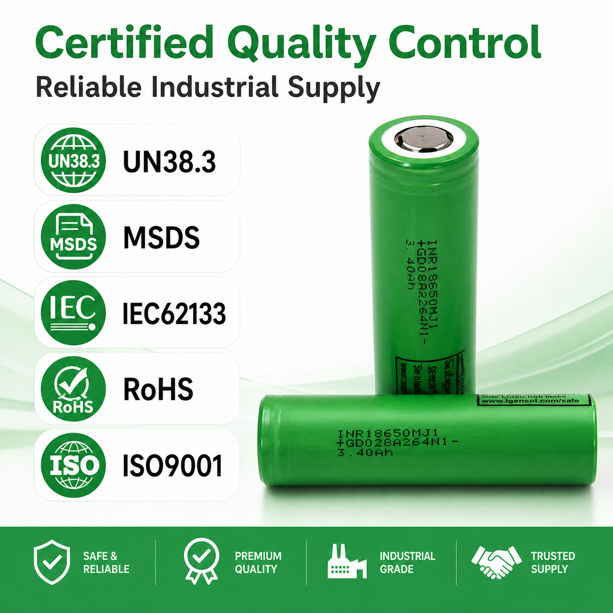 Eu Stock 18650 MJ1 3500mAh Lithium Ion Battery Cell for Portable Power Station Energy Storage Solution