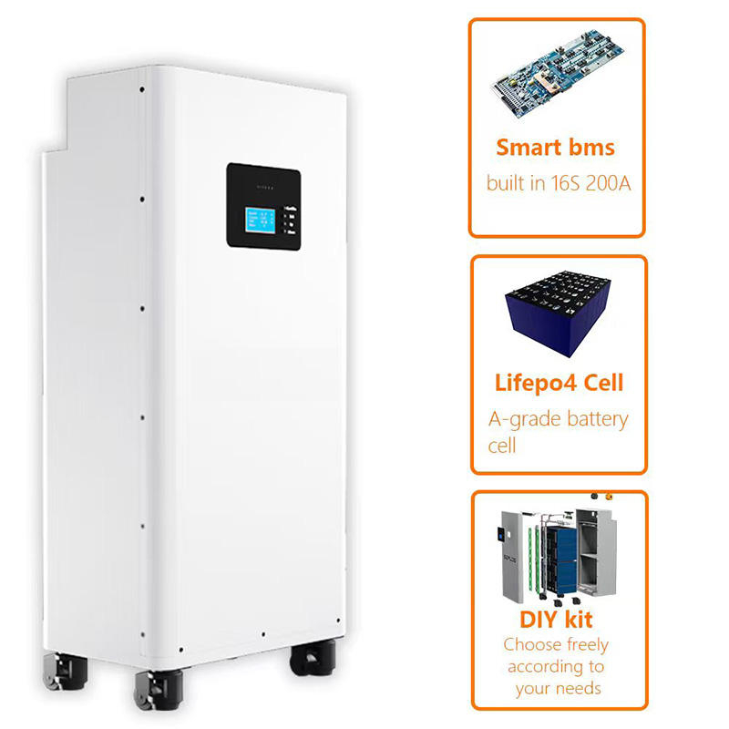 51.2Unidad de almacenamiento de energía LiFePO4 DIY V 314AH 16KWH con diseño de montaje en pared de comunicación CAN para energía Solar fuera de la red doméstica