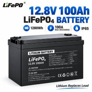 12.8بطارية LiFePO4 بقدرة 100 أمبير في الساعة بقدرة 1280 وات في الساعة بطارية ليثيوم قابلة لإعادة الشحن لتطبيقات RV Camper البحرية الشمسية والتطبيقات خارج الشبكة