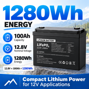 12.8بطارية LiFePO4 V 100Ah 1.28kWh بطارية ليثيوم فوسفات الحديد القابلة لإعادة الشحن لحلول تخزين الطاقة المخصصة OEM ODM