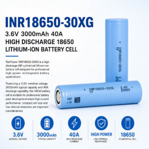 Original uma bateria de alta qualidade Tenpower INR18650 30XG 3.6V 18650 3000Descarga de células de íon de lítio mAh 40A