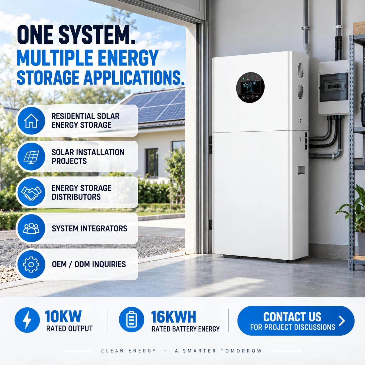 10KW 16KWH All-in-One Solar Inverter and LiFePO4 Battery Energy Storage System EH-029 - Image 3