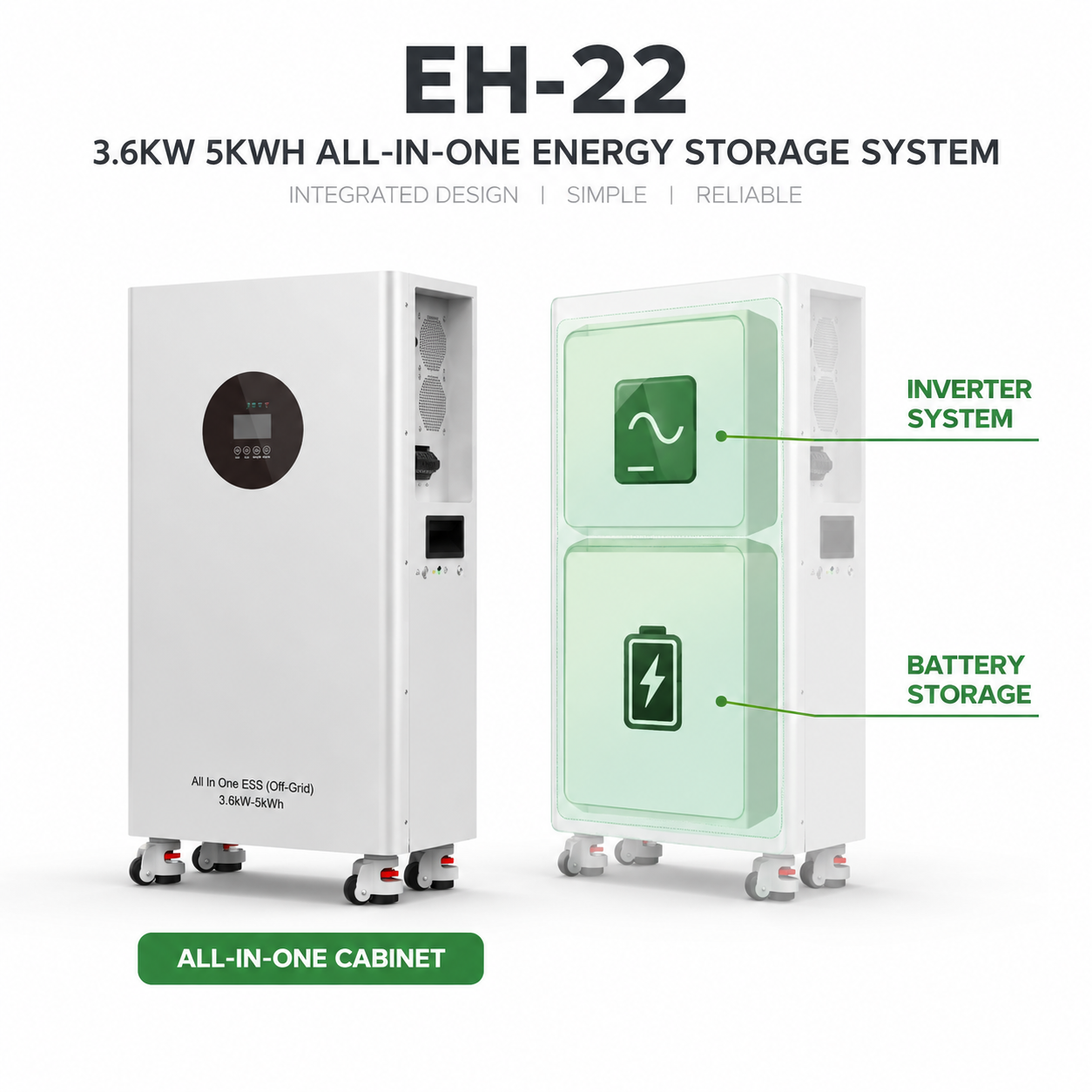 3.6KW 5KWH All-in-One Off-Grid Solar Energy Storage System for Home Backup Power EH-022 - Image 4