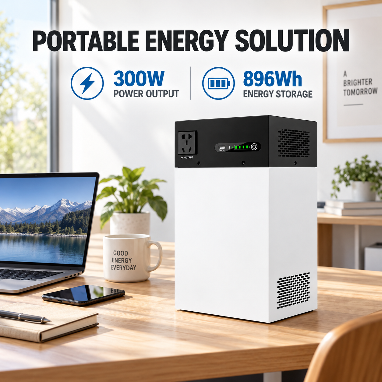 300W 896Wh Portable Power Station All-in-One Portable Energy Storage System EH-052 - Imagem 4