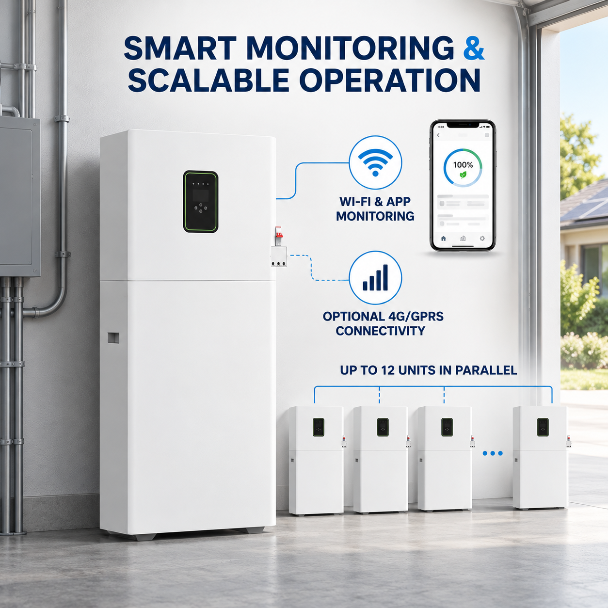 12kW 30.7kWh Three Phase All-in-One Energy Storage System with LiFePO4 Battery EH-46 - Image 5