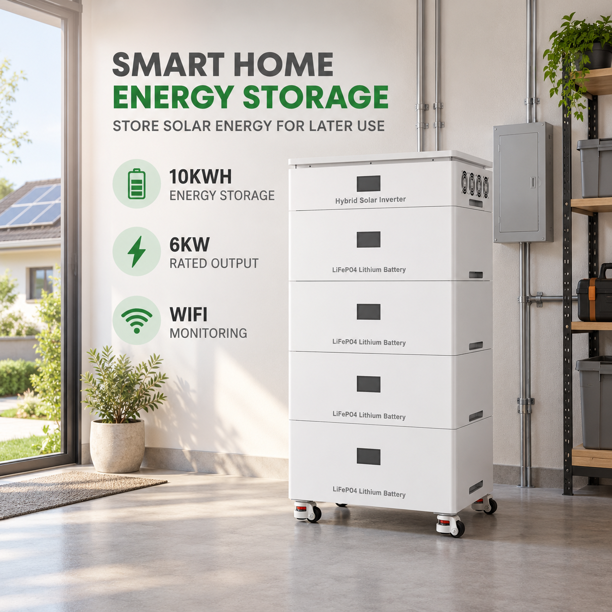 6KW 10KWH All-in-One Solar Inverter Energy Storage System EH-33 - Image 2