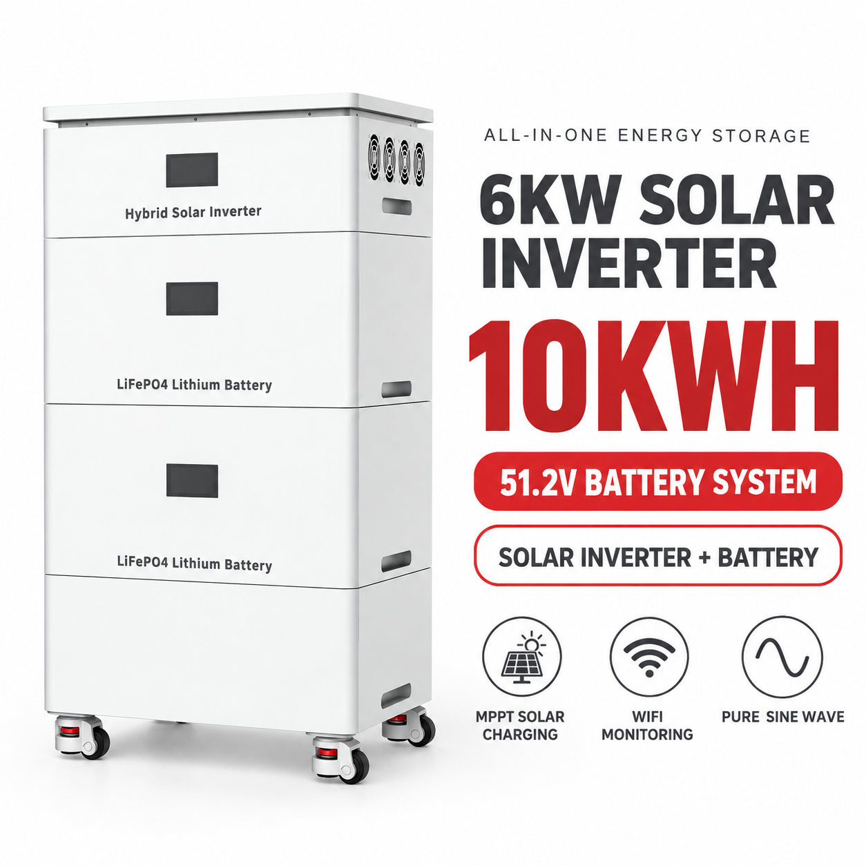 6KW 10KWH All-in-One Solar Inverter Energy Storage System EH-33