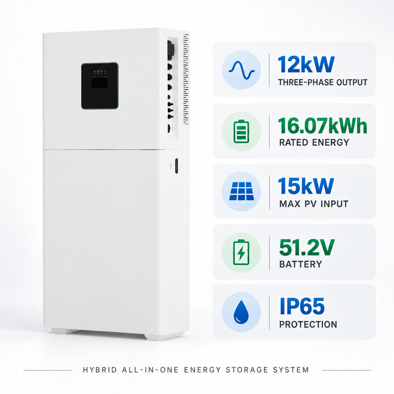 12kW 16kWh ALL IN ONE Three Phase Hybrid Energy Storage System EH-064 - Image 2