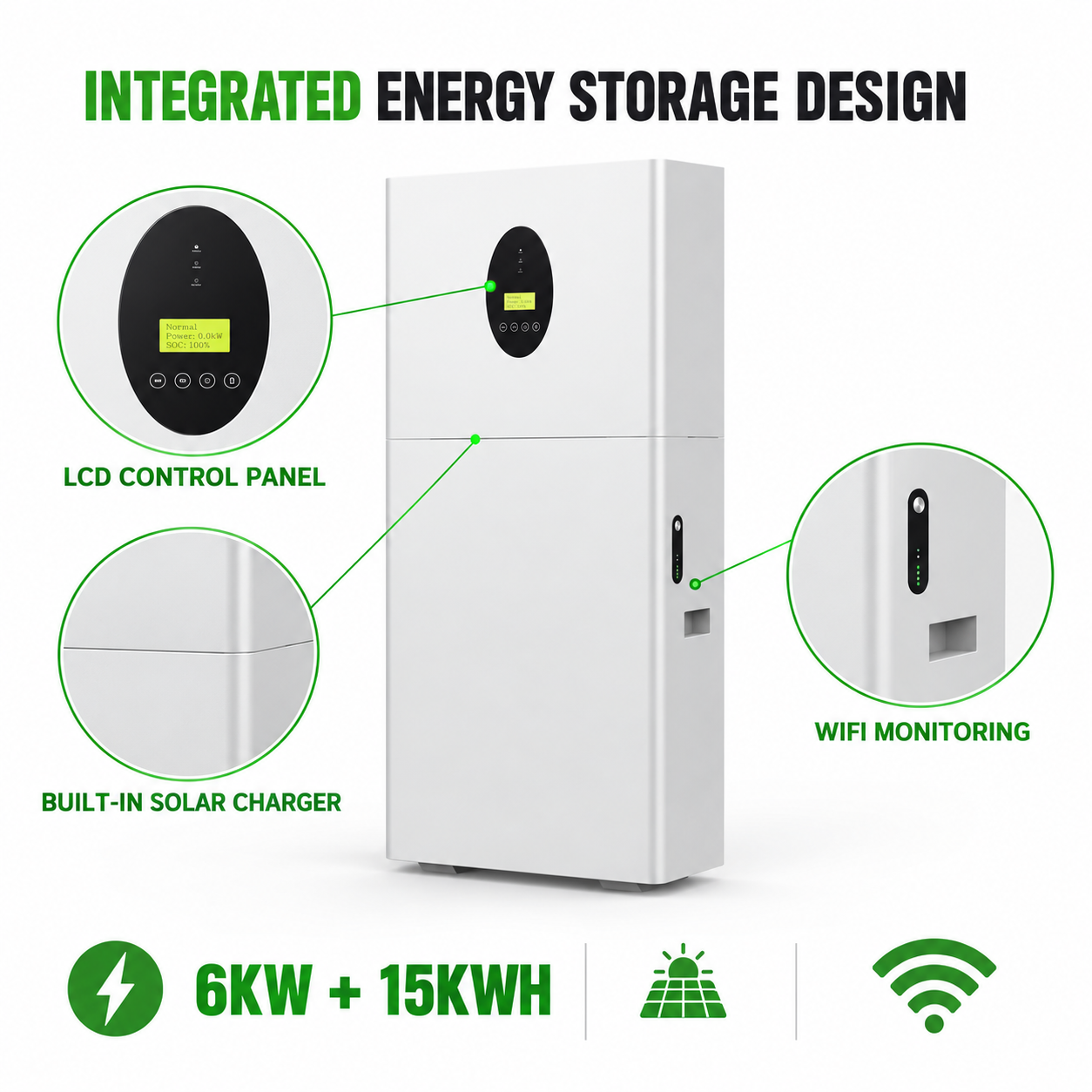 6KW 15KWH 280AH All-in-One Solar Energy Storage System with IP65 Protection EH-27 - Image 6
