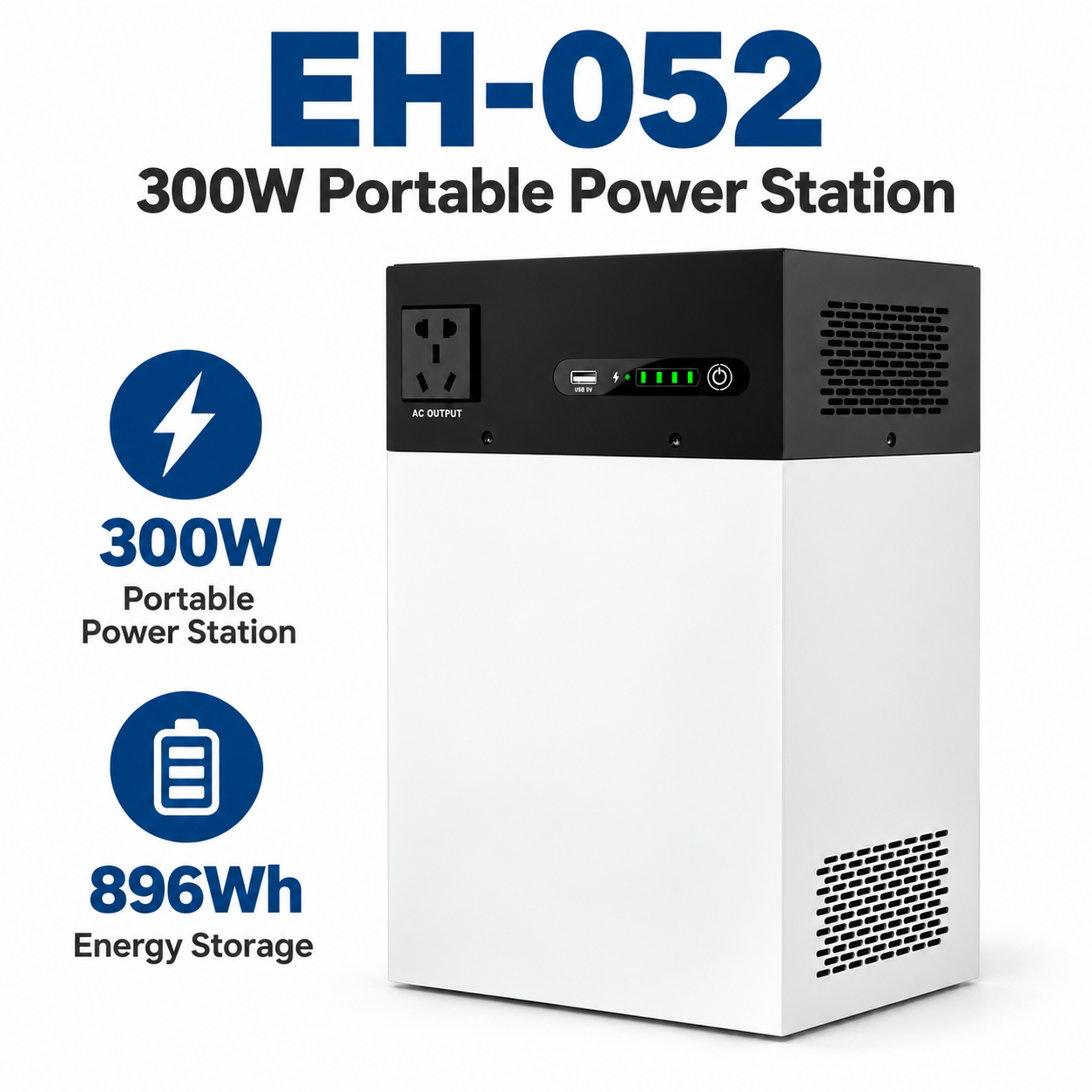 300W 896Wh Portable Power Station All-in-One Portable Energy Storage System EH-052 - Imagem 3
