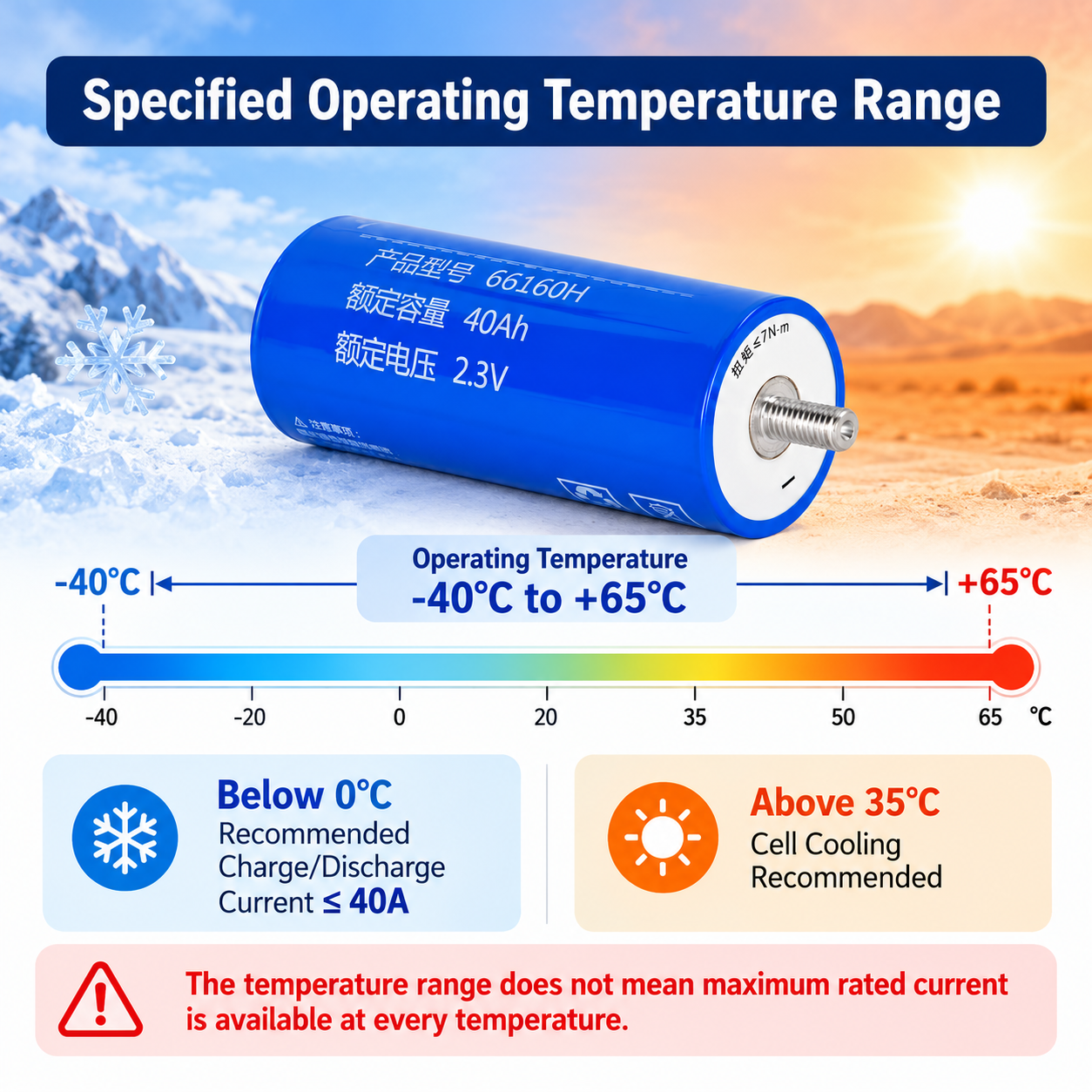LTO66160 40Ah 2.3V Lithium Titanate Battery Cell for High-Rate Industrial Applications - 画像 3