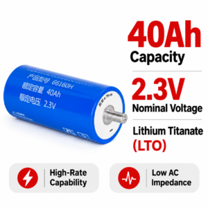 LTO66160 40Ah 2.3V Lithium Titanate Battery Cell for High-Rate Industrial Applications