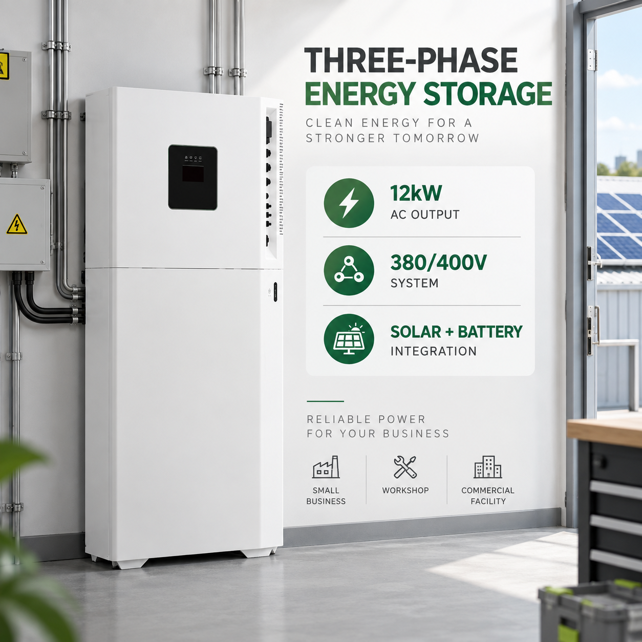 12kW 16kWh ALL IN ONE Three Phase Hybrid Energy Storage System EH-064 - Image 4
