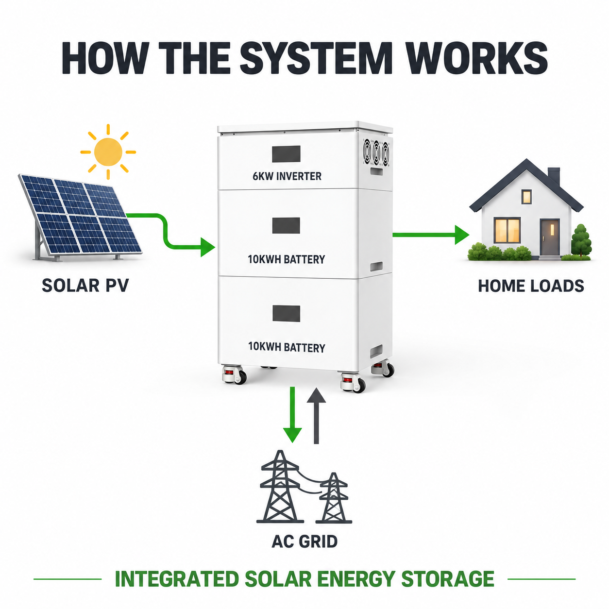 6KW 10KWH All-in-One Solar Inverter Energy Storage System EH-33 - Image 3