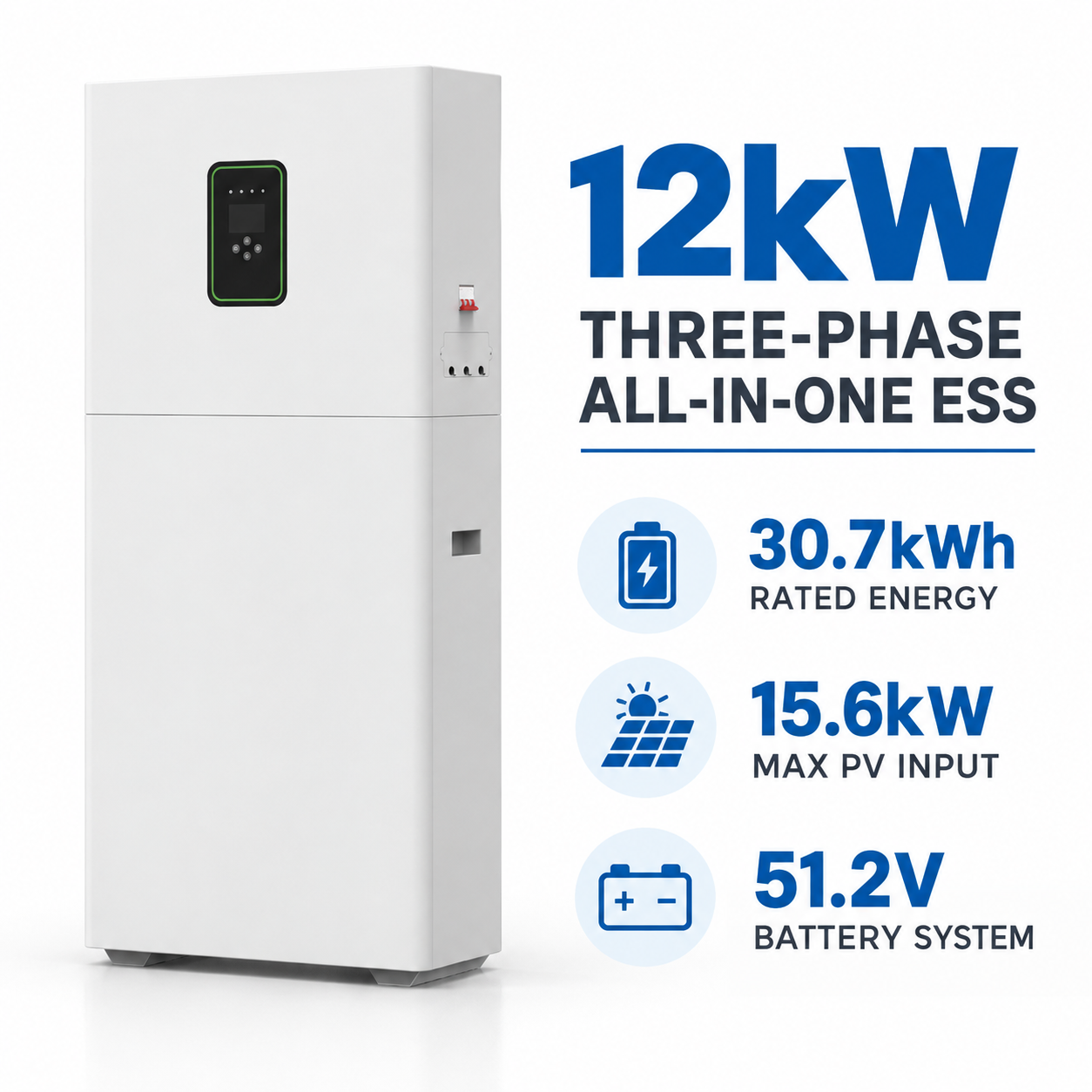 12kW 30.7kWh Three Phase All-in-One Energy Storage System with LiFePO4 Battery EH-46