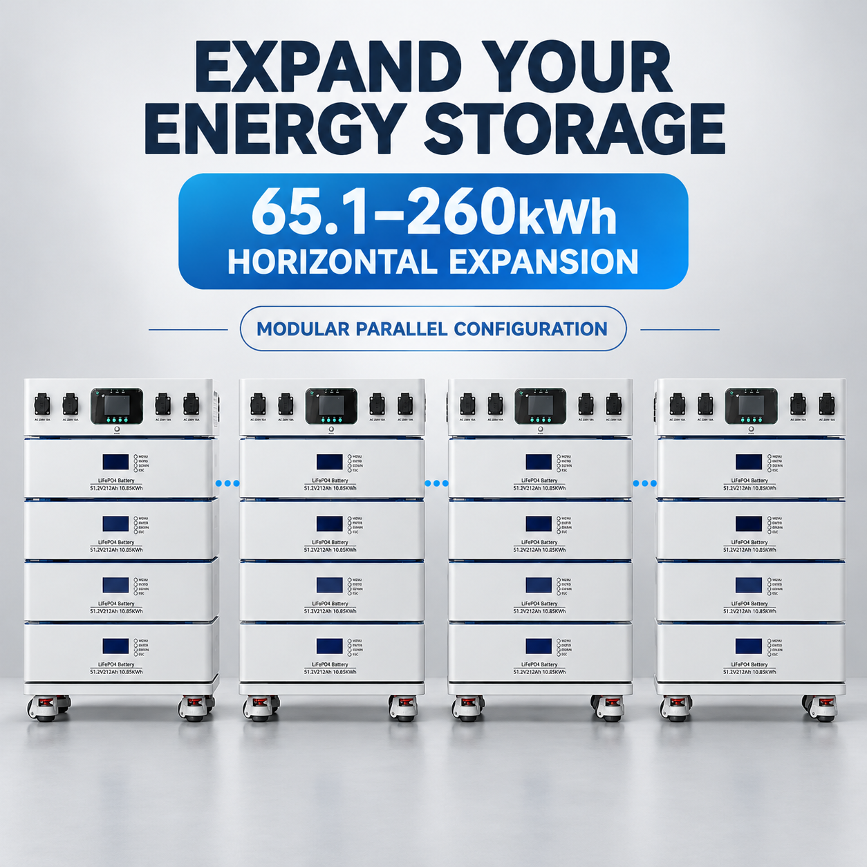 10.85kWh Stackable LiFePO4 Battery Storage System EH-61 - Image 3