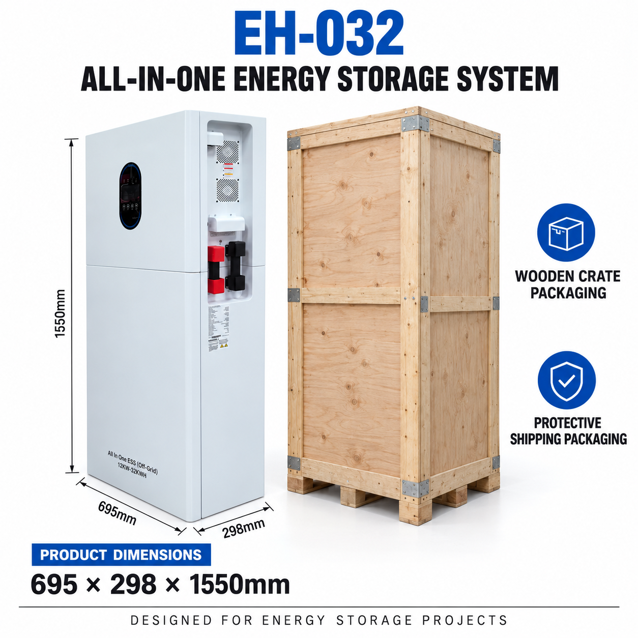 12KW 32KWH All-in-One Energy Storage System with Dual MPPT EH-032 - Imagem 6