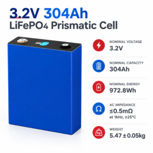3.2V 304Ah LiFePO4 Battery Cell for Energy Storage Applications
