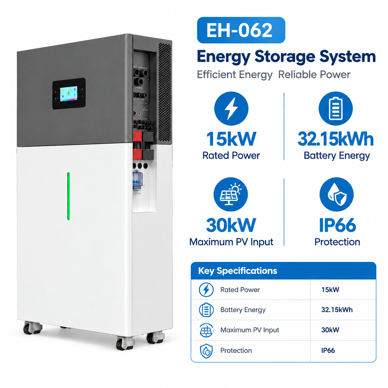 15kW 32.15kWh All in One Energy Storage System LiFePO4 Battery for Residential Solar PV Installer - Image 4